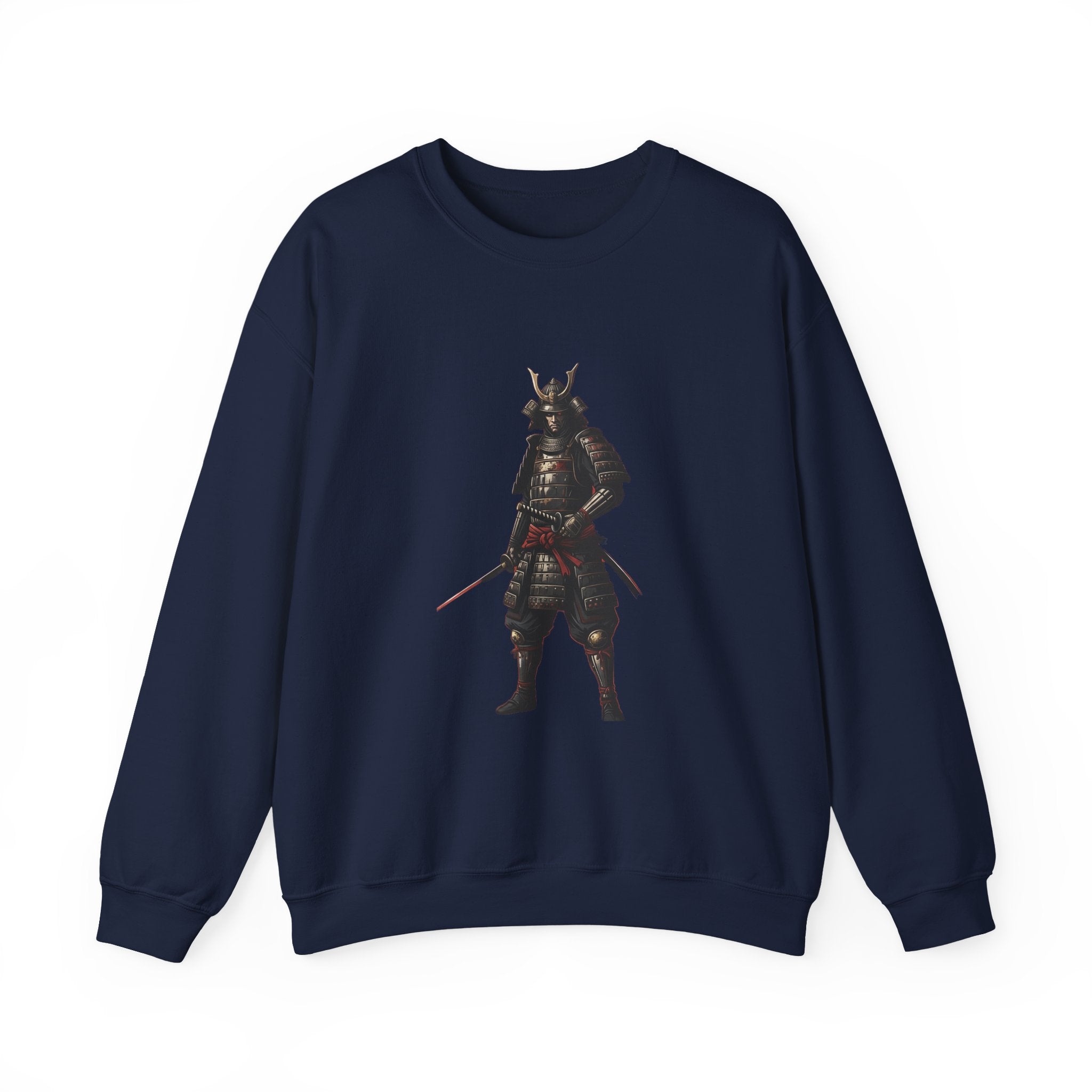 Samurai Warrior Crewneck Sweatshirt — Feudal Japan Armor Graphic