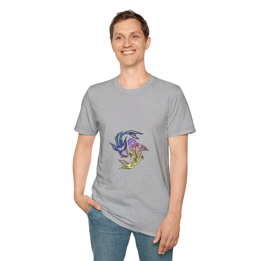 Koi Yin Yang T-Shirt — Colorful Japanese Carp Circle Graphic Tee