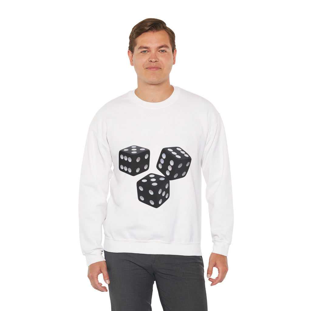 Dice Graphic Sweatshirt — Retro Black Dice Crewneck for Gamers