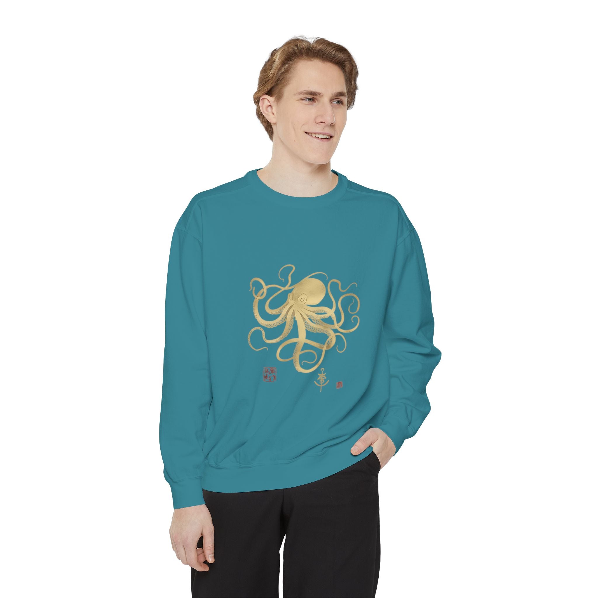 Gold Octopus Sweatshirt — Nautical Graphic Crewneck