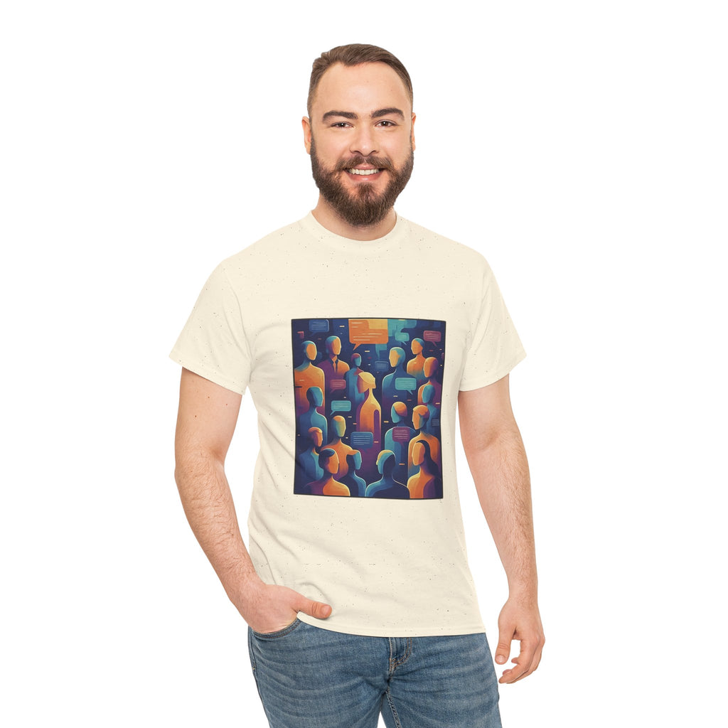 Crowd of Color Graphic Tee — Abstract Human Faces Art T-Shirt